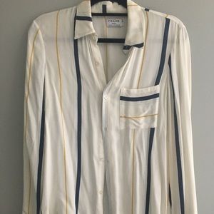 FRAME Silk blouse button up top